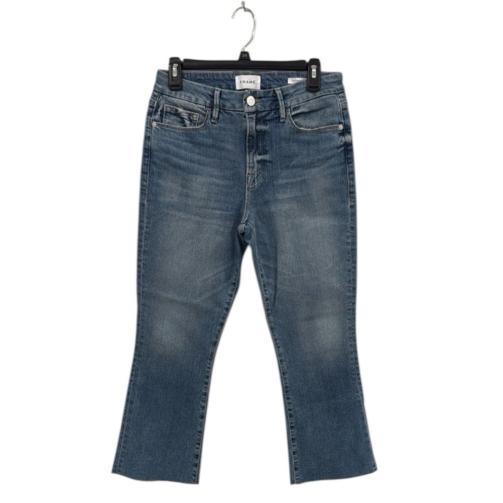 Frame Denim Medium Blue Le Crop Mini Boot Jeans Size 28 EUC